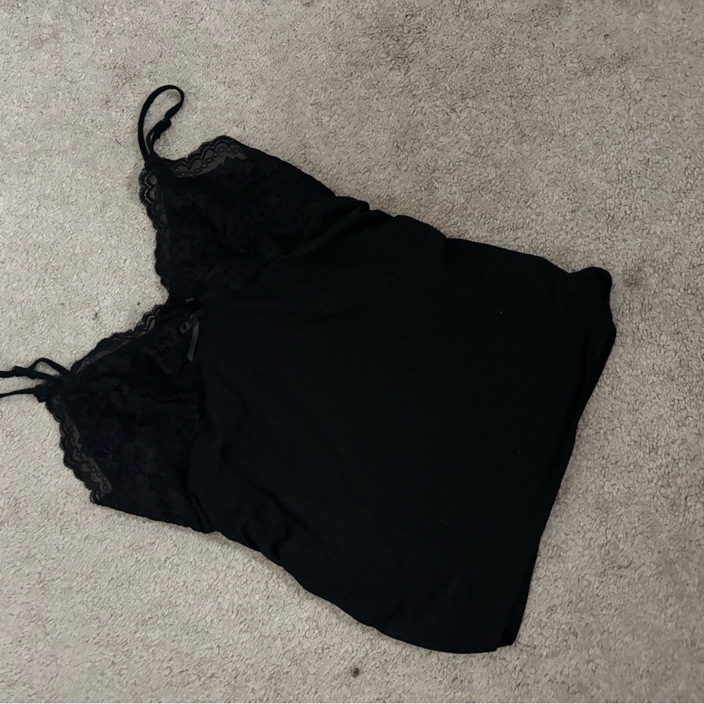 Baby Phat Black Lace Trim Tank Top